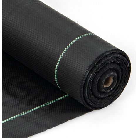 Garden Weed Barrier Fabric 50M x 1M PP Weed Control Fabric w/Guide Line (1/5)