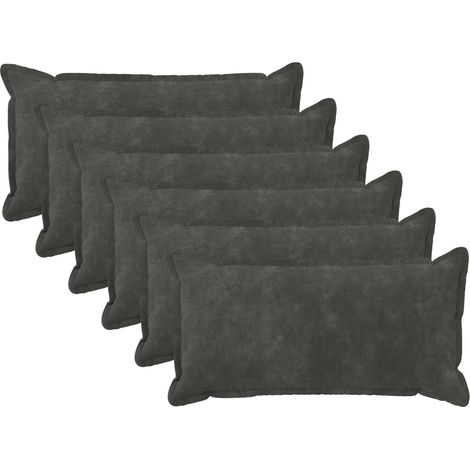 Federa 6 pcs HOUTEN Antracite 40 x 80 cm Fleece in microfibra vidaXL (1/5)