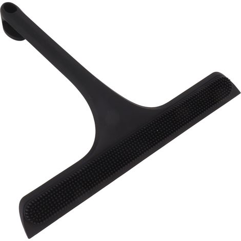 Nettoyeur de vitres en silicone avec manche antidérapant, raclette noire pour miroirs, fenêtres de salle de bain et cuisine (1/5)