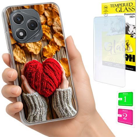 Custodia per Honor 400 Lite FOTO con grafica a cuore sul retro e vetro 9H. (1/5)