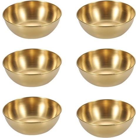 6 goldene Edelstahl Snackschalen Mini Dipschalen runde Dipschalen Saucenschalen Minischalen (1/5)