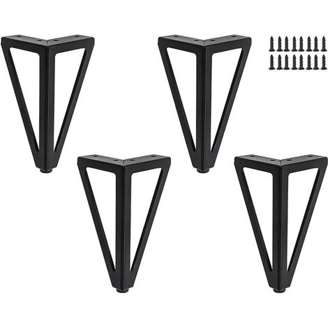 4er-Pack Möbelbeine Metall-Tischbeine 15 cm schwarze Möbelbeine für TV-Tische Couchtische Kleiderschränke Schlafsofas und andere 15 cm Schwarz (1/5)