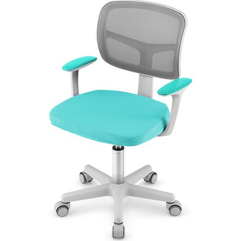 Kids Computer Desk Chair Low-Back Task Study Chairs Children Office Task Chair Turquoise (1/5)