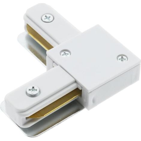 IluminaShop - Conector tipo L para Carril Monofasico Blanco