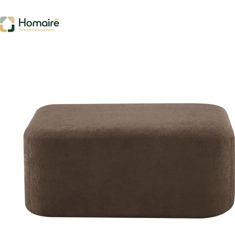 Pouf modulable en velours marron avec accoudoirs 96 x 69 x 45 cm HOMAIRE (1/5)