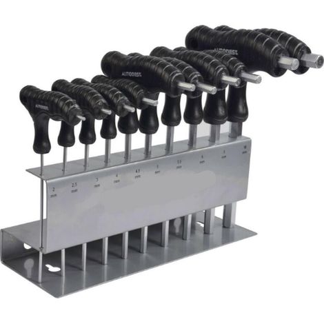 Jeu de 10 clés mâles 6 pans en T - 2 à 10 mm (1/5)
