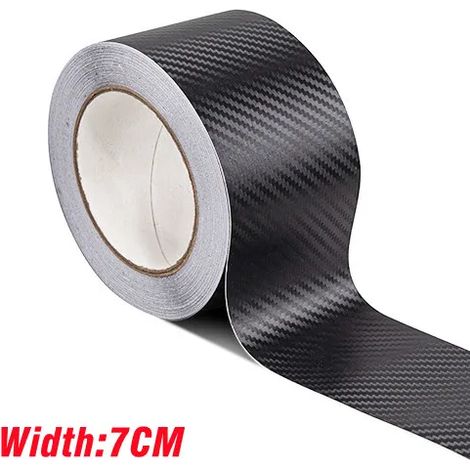 (3 m,7 cm) Autocollants de voiture 5 m,protection pare-chocs,autocollants seuil de porte,ruban adhésif en caoutchouc fibre de carbone pour carrosserie,film protecteur anti-rayures et éraflures (1/3)