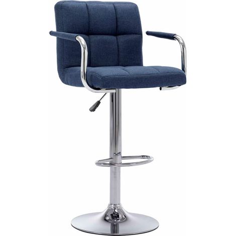vidaXL Chaise de bar Bleu Tissu (1/5)