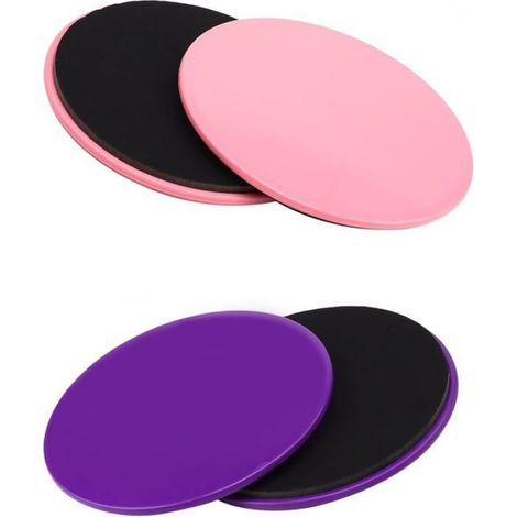 Lot de 4 Disques de fitness, Double face, 17,5 cm, PP et mousse EVA, Yoga et musculation, Intérieur (1/5)