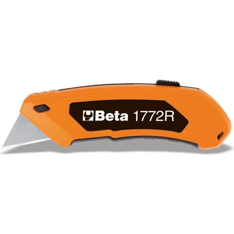 Cutter à lame trapézoïdale rétractable fourni avec 5 lames (1/5)