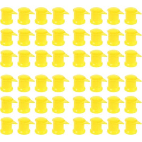Lot de 50 cache‑écrous roue 33 mm jaunes plastique, pour véhicule lourd‑remorque résistant intempéries (1/5)