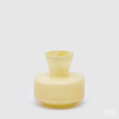 EDG Enzo De Gasperi Vaso Rotondo con Collo H 15 Cm D 16 Cm Waterproof Light Yellow