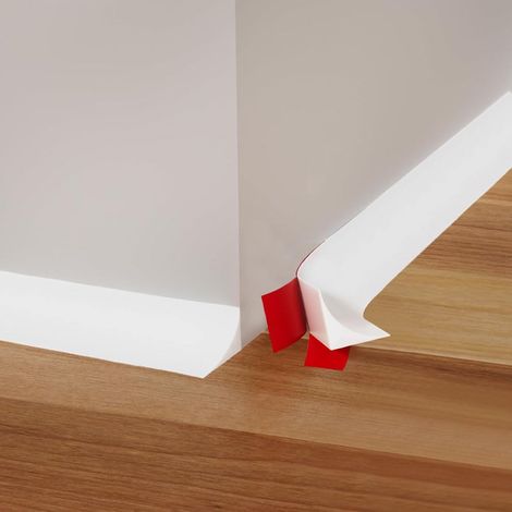 3 Metres Flexible Quarter Round Moulding, Folding Moulding, Peel and Stick Silicone Rubber Border for Floor, Wall Angle, Stairs, Kitchen, Living Room, Bathroom (1/5)
