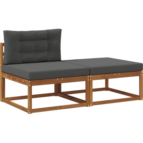 Sectional Sofa Units with Cushion 2 Piece Natural vidaXL
