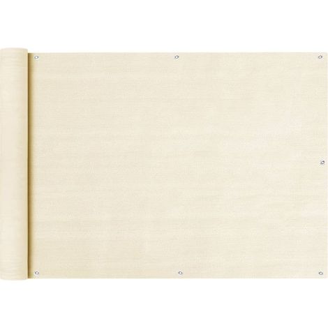 Brise vue pour balcon - Brise vent Écran de jardin Crème 75x400 cm PEHD BV262201 - BonneVie (1/4)