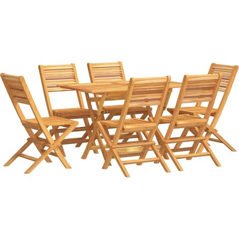 7-tlg. Garten-Essgruppe Massivholz Teak vidaXL (1/5)