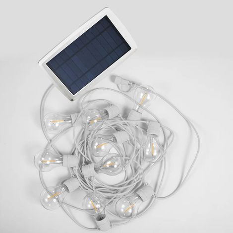 Solar Outdoor 10x E27 LED 2700 K warmweiß IP44 5m lang Außenlichterkette Garten Balkon (1/4)