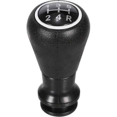Enowelir Remplacement de la tete de pommeau de levier de vitesse a 5 vitesses pour PEUGEOT 106 206 306 406 207 307 407 408 508 605 607 807, modele : noir (1/4)