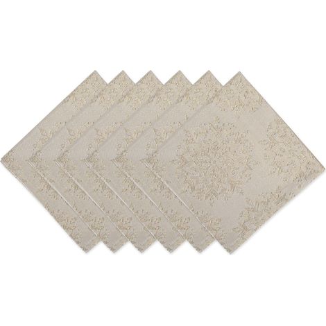 Collection de Table de Vacances, Coton, Paillettes d'hiver, 50,8 x 50,8 cm (Lot de 6) (1/5)