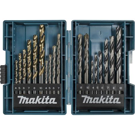 Makita – Coffret de 18 forets cylindriques pour perceuse – Acier HSS – Pour métal et bois – B49432