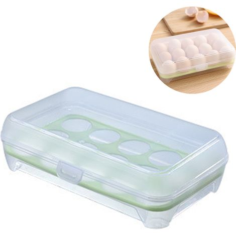 Support À Oeufs - Boîte Réfrigérateur 15 Logements - Empilable Avec Couvercle Transparent - PP Alimentaire - 24 x 15 cm - 1 Pièce (1/5)