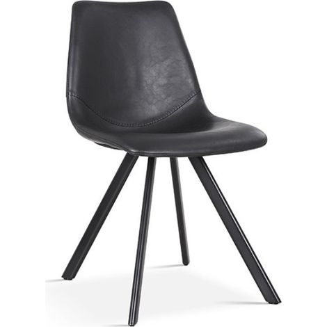 Sedia EMET PU Nero, dimensioni H83 x L46 x P60 cm, ideale per la tua cucina o sala da pranzo.
