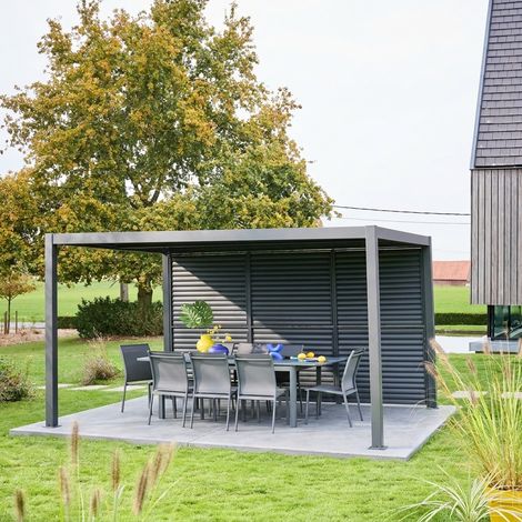 Persienne à lames orientables 130cm pour pergola aluminium anthracite
