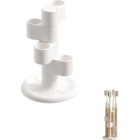 Soporte giratorio de 360° para cepillos de dientes, brochas de maquillaje y bolígrafos – Organizador multifuncional para el baño (1/5)
