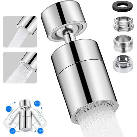 360° drehbare ZapfpistoleChrom-Luftsprudler mit 2 DurchflussmodiWassereinsparungen von 30 % bis 70 %Kompatibel mit M22/M24