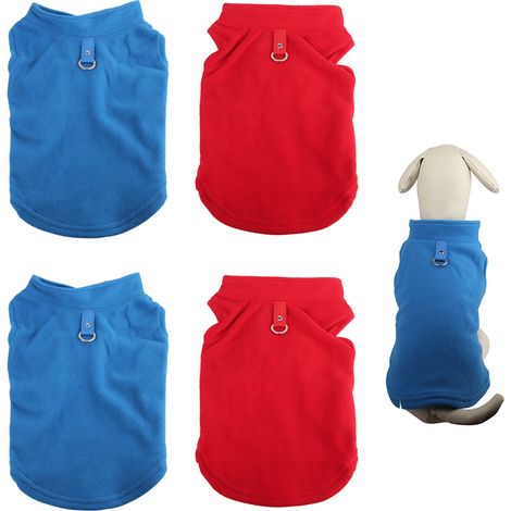 Doggy Solid Color stand - Neck Traction snap Clothing gilet thermique pour animaux de compagnie (rouge + bleu, s) (1/5)