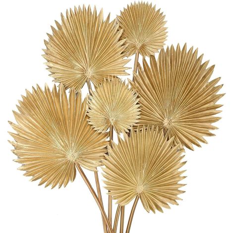 Briful Kunstpflanze 6 Stück Goldene Palmenblätter für Deko Strandparty (1/5)