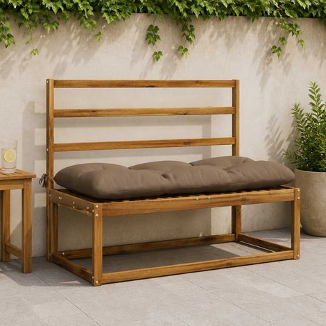 vidaXL Coussin de banc VIANEN 100 % polyester Taupe 110 x 50 x 12 cm (1/5)