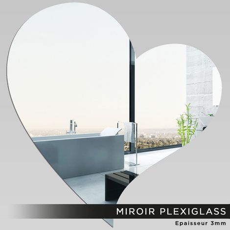Miroir Plexiglass - Coeur - 10x10 cm (1/2)