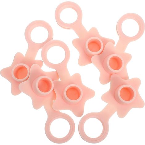 6 bouchons de lavabo, rose, silicone, anti-fuite, pour bonde (1/5)
