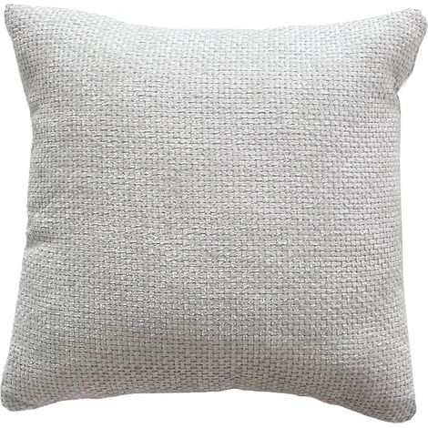 Coussin Déco Velours Chenillé "Kamala" 40x40cm Gris Clair