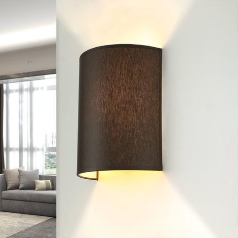 Applique murale d'intérieur Alice très chic pour le Loft en tissu brun foncé dans un style moderne 1xE27 60W 230V lampe idéale pour le salon (1/5)