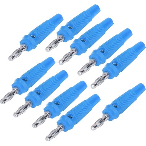 Lot de 10 connecteurs banane 4 mm pour machines à souder, chargeurs et générateurs (bleu) (1/5)