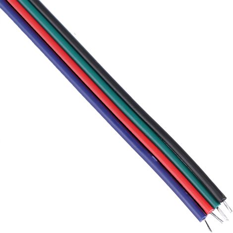 20 Stück 4-polige Stecker für 5050/3528/3014 RGB-LED-Streifen, 10 cm Kabel (1/5)