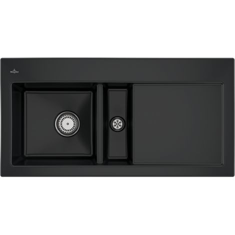 VB Einbauspüle Subway 60 677001 1000x510mm Rechteck Pure Black (1/2)