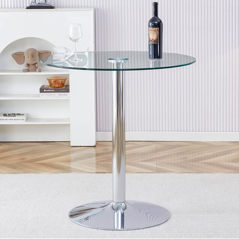 Tavolo bar in vetro trasparente e metallo 89 cm OKMYHOME (1/5)
