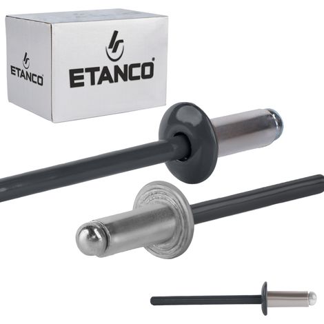 Rivets ouverts en aluminium 4x10mm RAL 7016 (1/5)