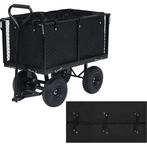 vidaXL Garden Cart Liner Black 81x41x40 cm Fabric