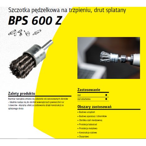 KLINGSPOR SZCZOTKA PĘDZELKOWA  19mm BPS600Z DRUT SKRĘCANY