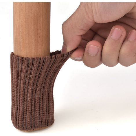 24 piezas de calcetines antideslizantes para patas de silla, evitan rayones y reducen el ruido, (marrón) 74 cm