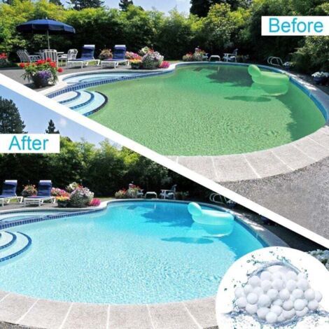 Boules filtrantes, boules de filtration réutilisables de 800 g pour piscine, peuvent remplacer le sable filtrant, adaptées aux systèmes de filtration de piscine. (1/3)