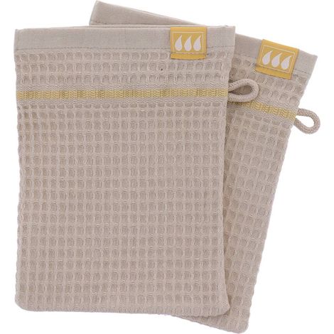 Set di 2 flanelle 15x21cm 100% cotone a nido d'ape - tortora - Tendance
