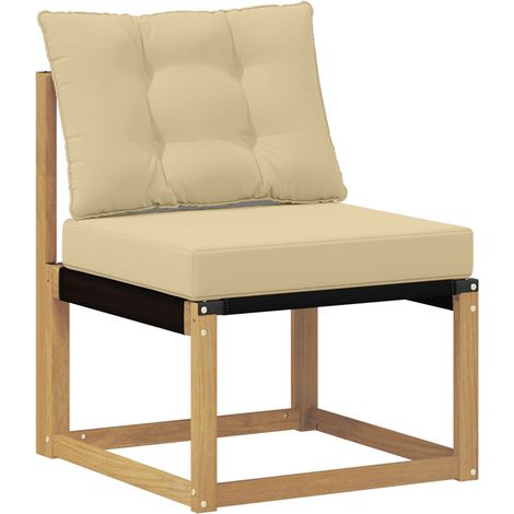 Maison Exclusive - Outdoor Mittelsofa Massivholz Akazie und Texti