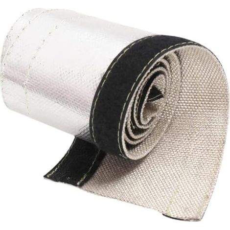 Bouclier Thermique en Tissu de Fibre de Verre, Gaine de Tuyau en Fil Isolé Tuyau Aluminisé et Tuyau Argenté Protection de Fil Barrière Gaine Thermique (20mm) (1/3)