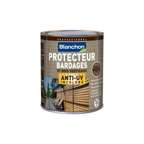Blanchon – Protecteur bardages anti-UV incolore 1L – Protection durable pour bois résineux, exotiques et de pays – Application facile sur surfaces verticales