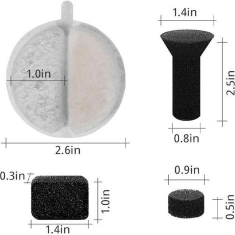 Filtre Fontaine Eau Chat, Lot de 12 Filtre Fontaine Chat, 6 Filtre Pompe Fontaine Eau Chat et 6 Centrales Éponge Insonorisante p (1/5)